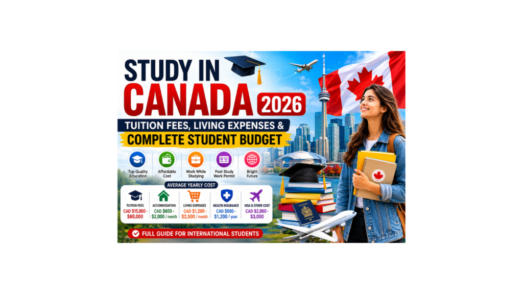 Study in Canada Cost 2026 tuition fees living expenses and complete student budget guide for international students